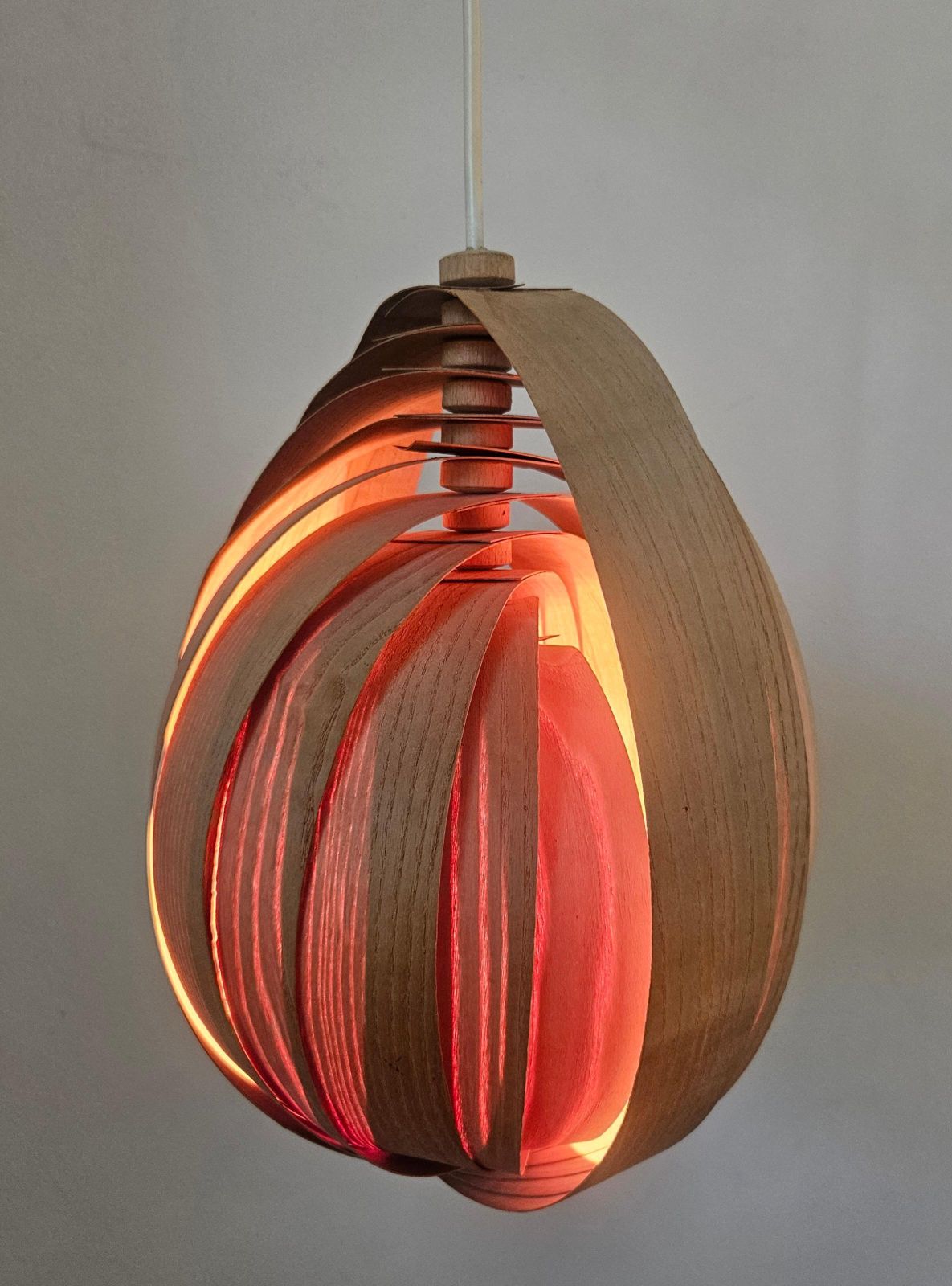 photo for sale Zeldzame mid-century houten hanglamp in de stijl van Hans Agne Jakobsson, Zweden, jaren 1960
