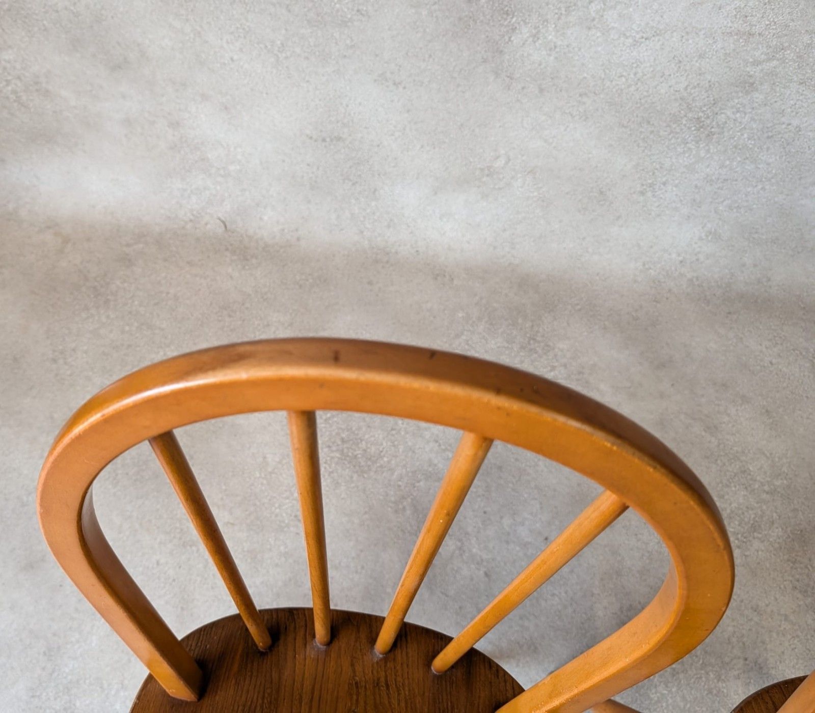 photo for sale Set Of 4 Mid Century Ercol Hoop Back Dining Chairs  Blue Label