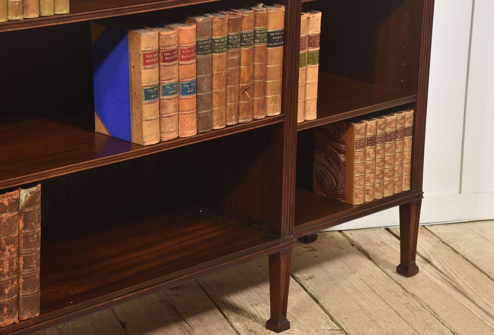 photo furniture Large Flame Mahogany Breakfront Open Bookcase