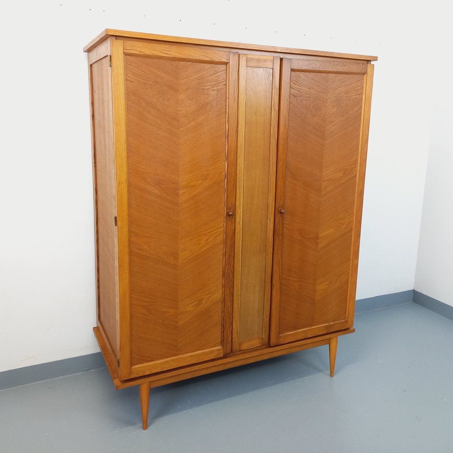 Oak Wardrobe With Two Doors 4, 1960s