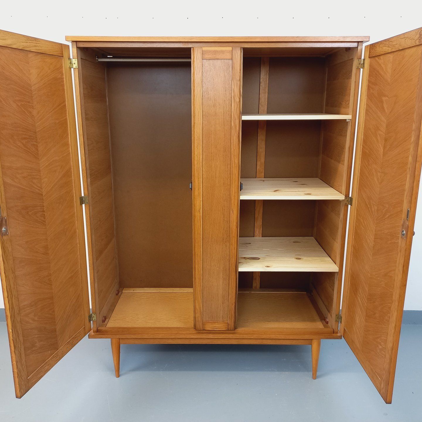 Oak Wardrobe With Two Doors 4, 1960s photo for sale