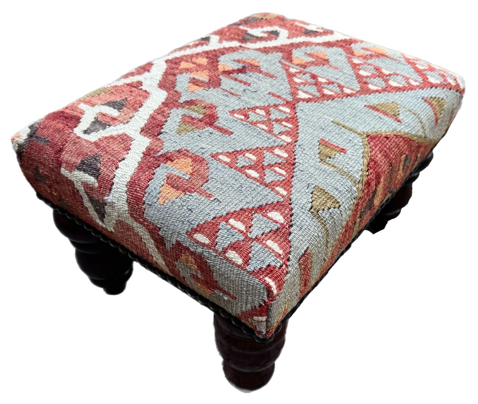 Kilim Covered Stool 0.42m X 0.31m X H0.25m