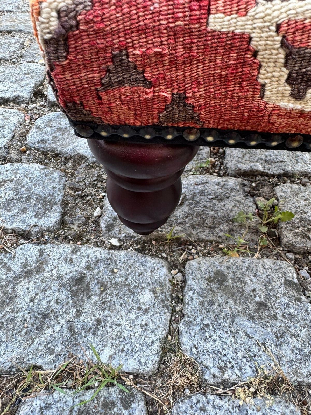 260.0 Kilim Covered Stool 0.42m X 0.31m X H0.25m photo