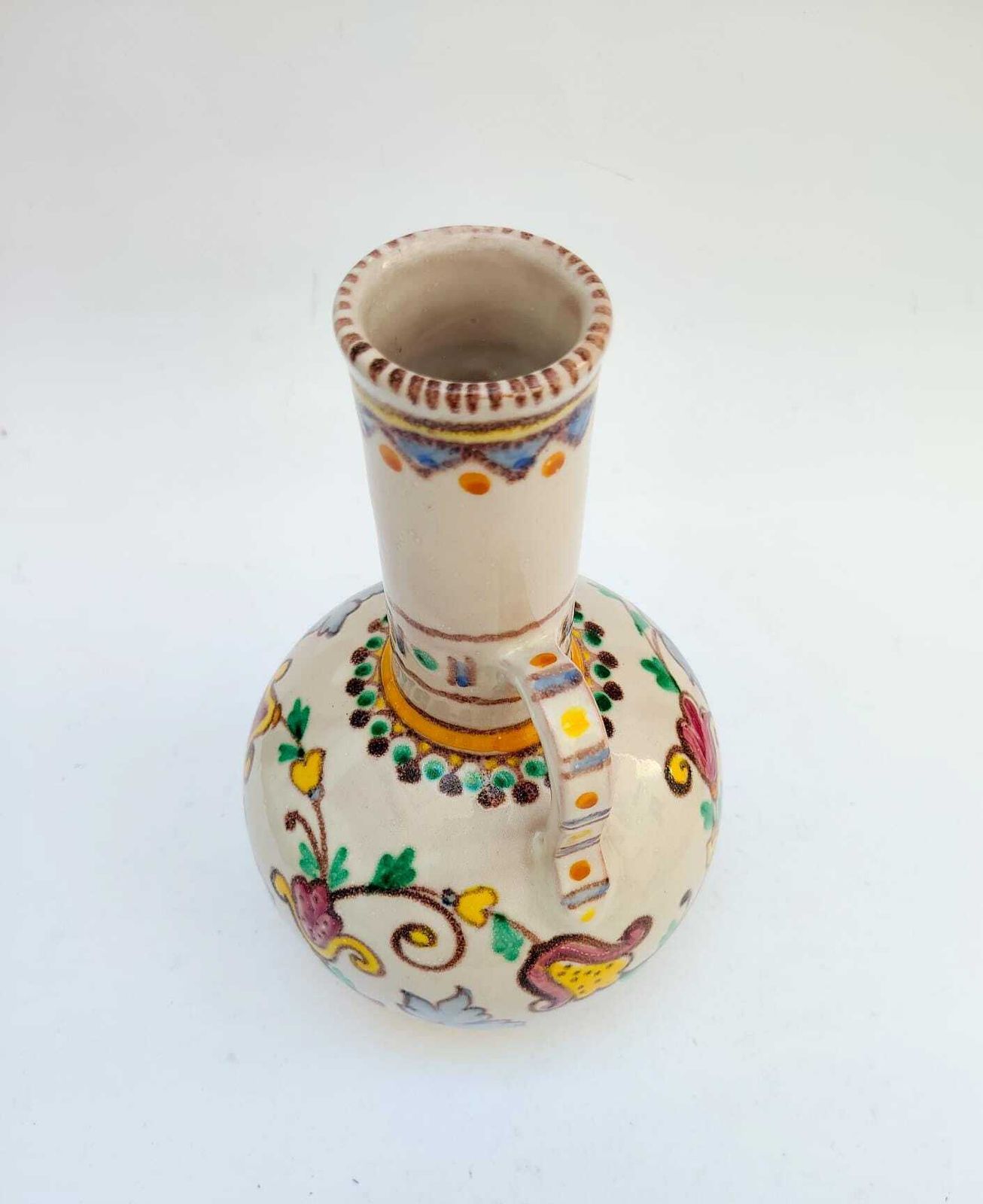 photo furniture Keramische vaas van Vincenzo Pinto, Vietri sul Mare, bloemendecor, Italiaans mid-century