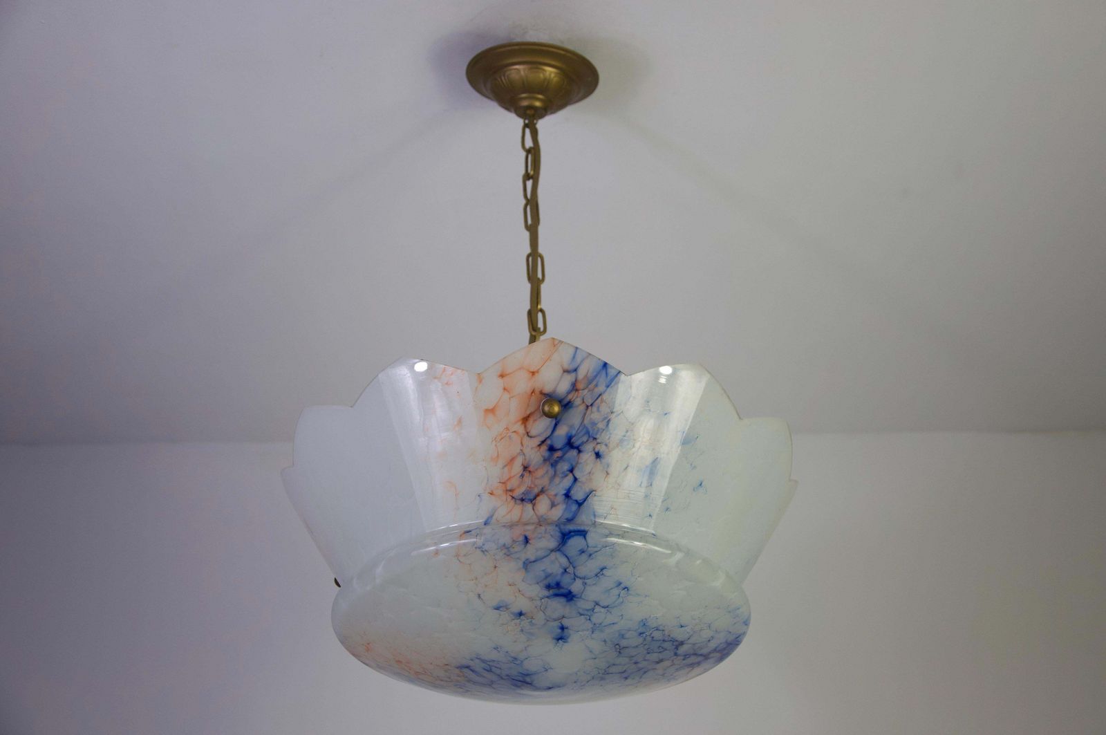Art Deco Glass Pedant Lamp, 1930s, Germany photo 2191.0
