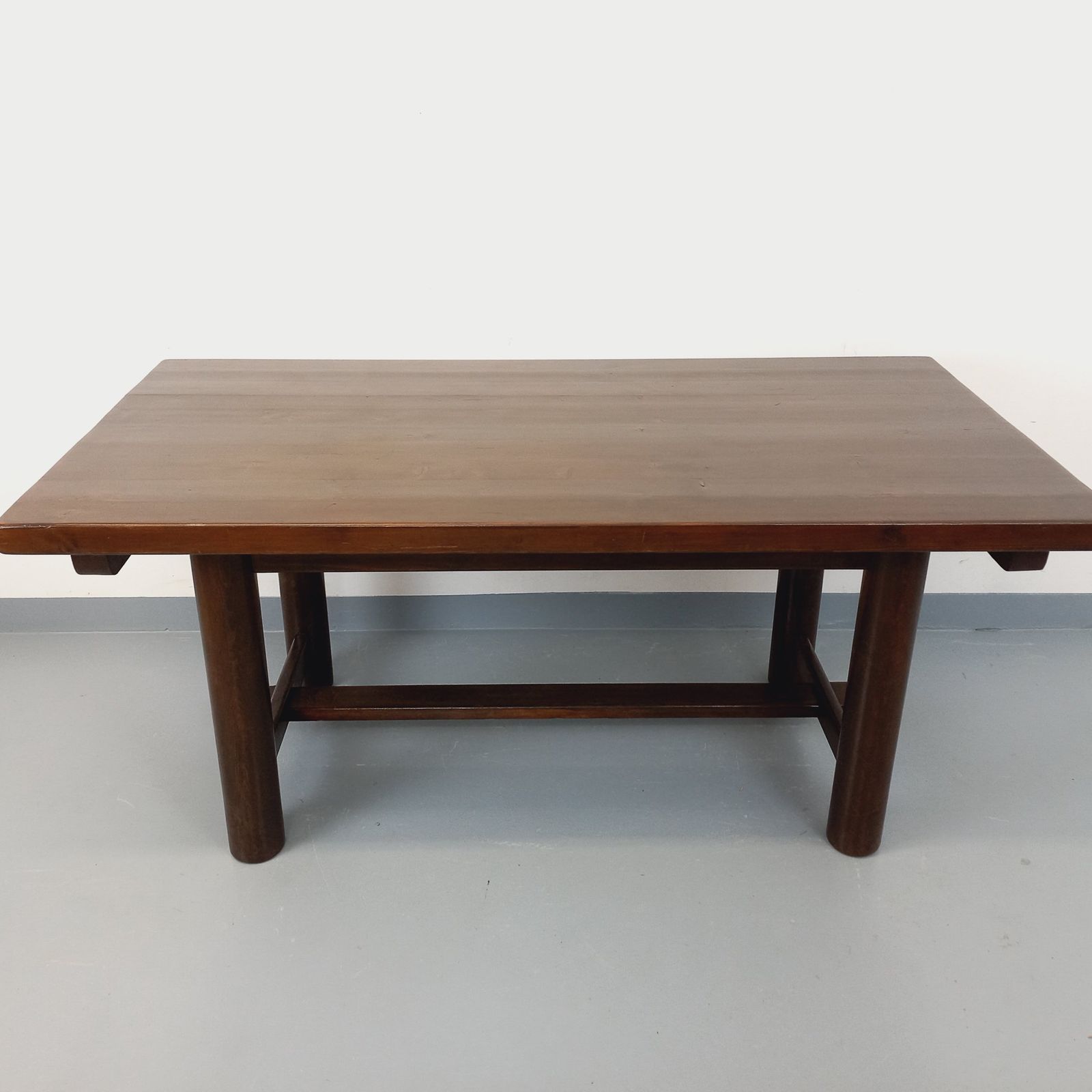 Georges Robert Brutalist Rectangular Table In Dark Pine