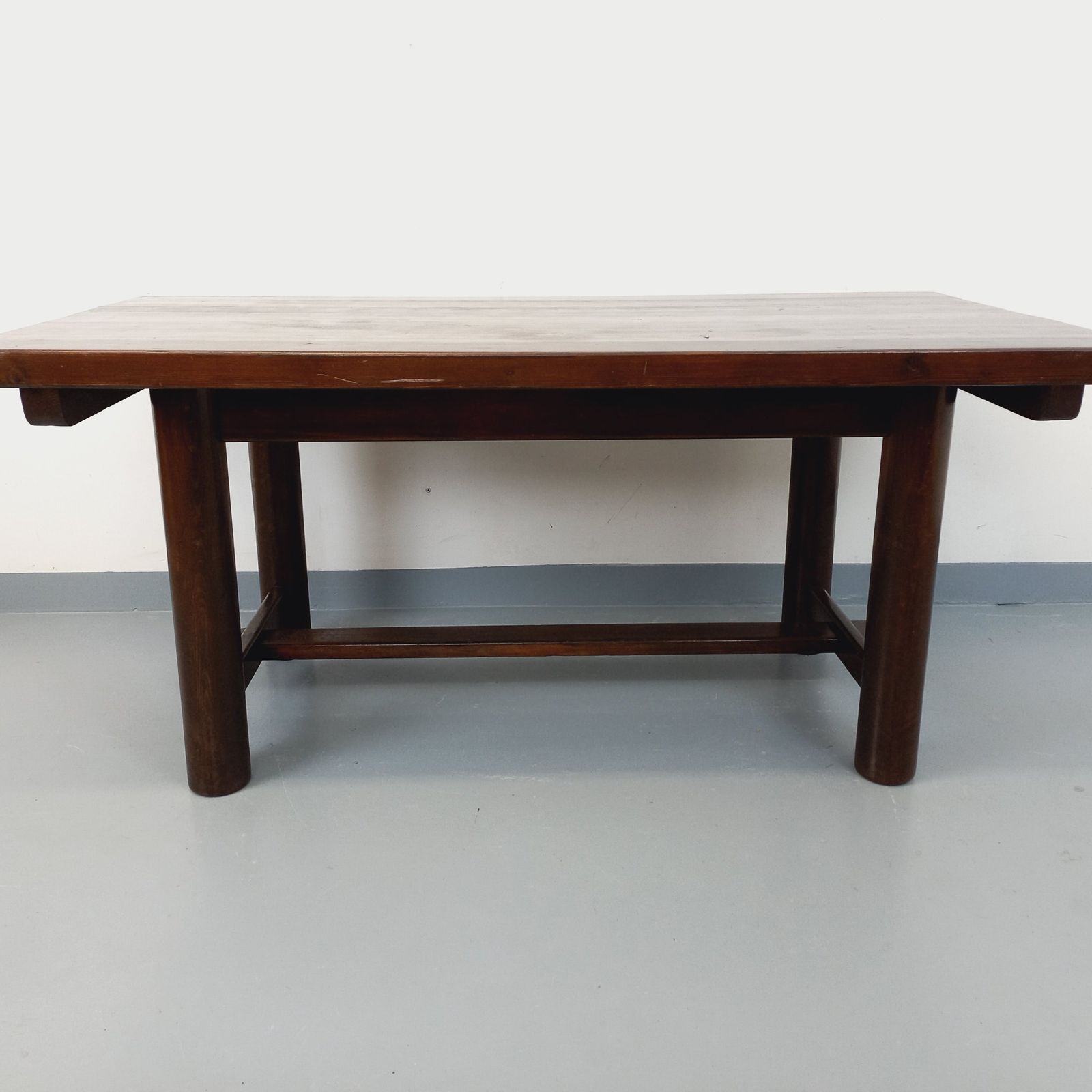 Georges Robert Brutalist Rectangular Table In Dark Pine photo Furniture
