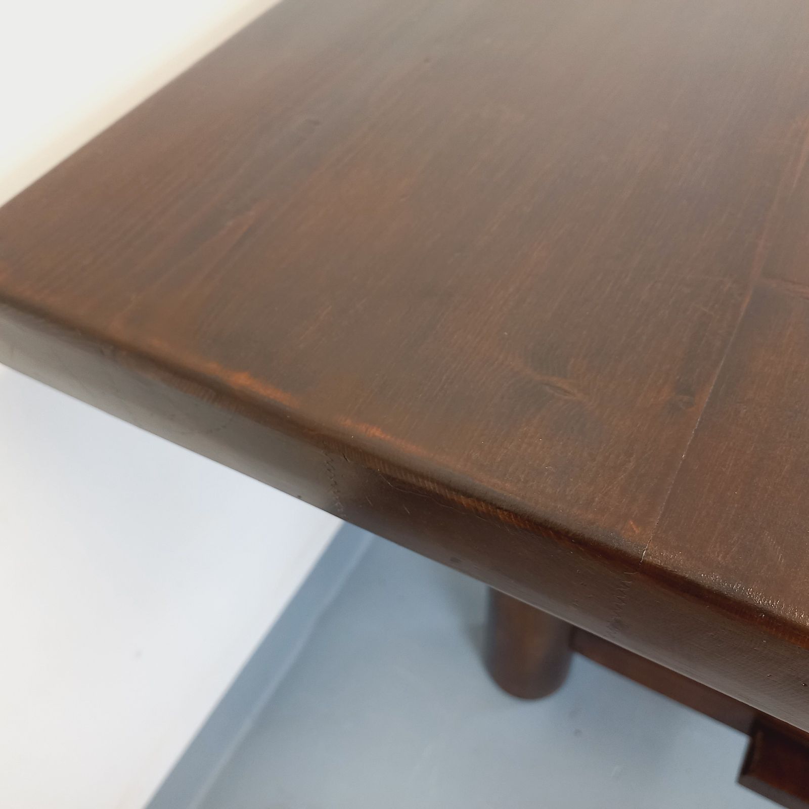 Georges Robert Brutalist Rectangular Table In Dark Pine photo vinterior