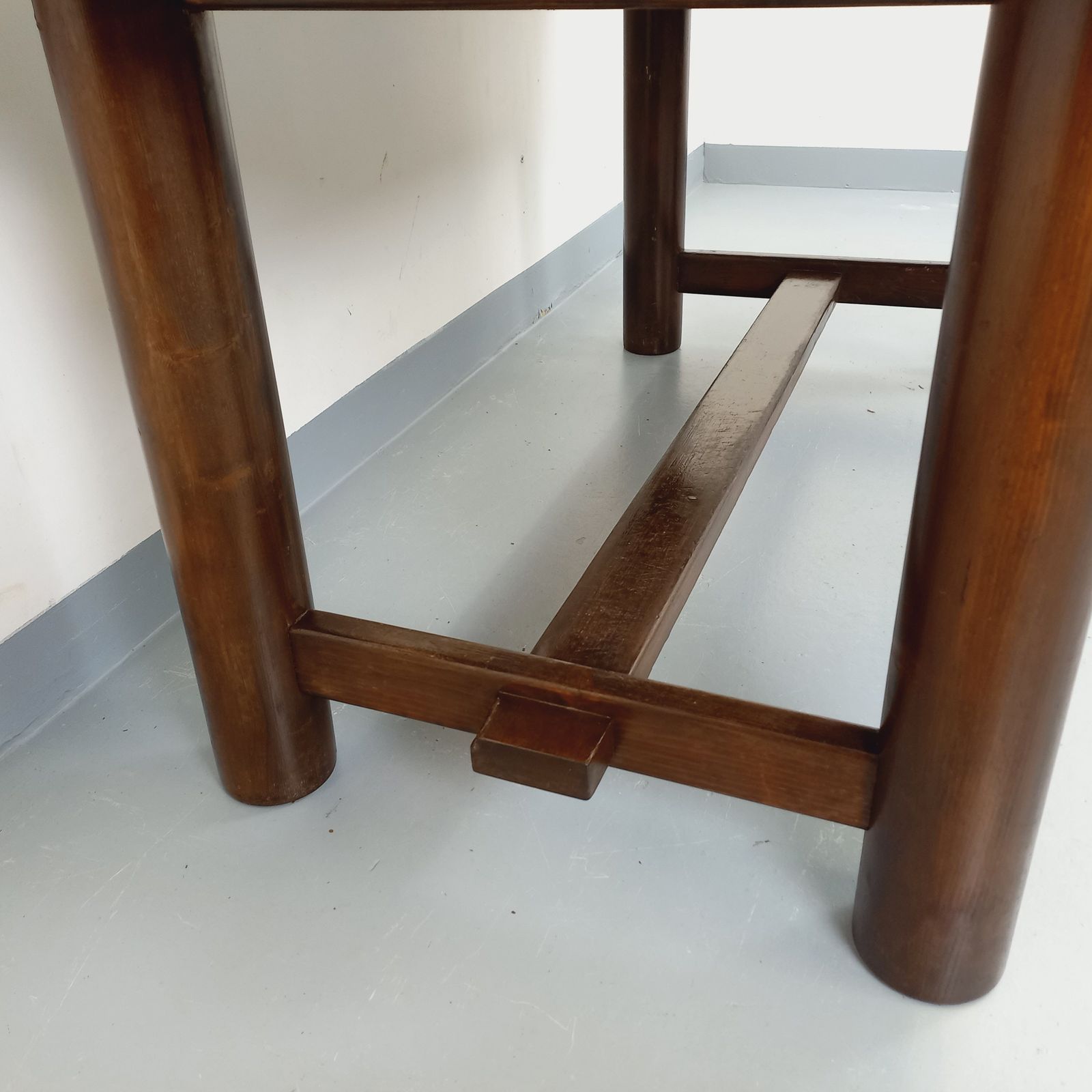 Georges Robert Brutalist Rectangular Table In Dark Pine photo vintage