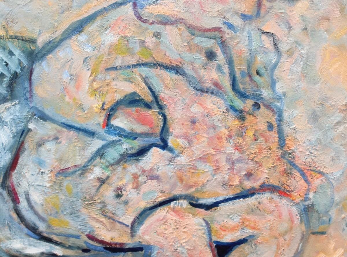 Antiek olieverfschilderij op doek, Impressionistisch vrouwenportret | 20e eeuw photo 2100.0