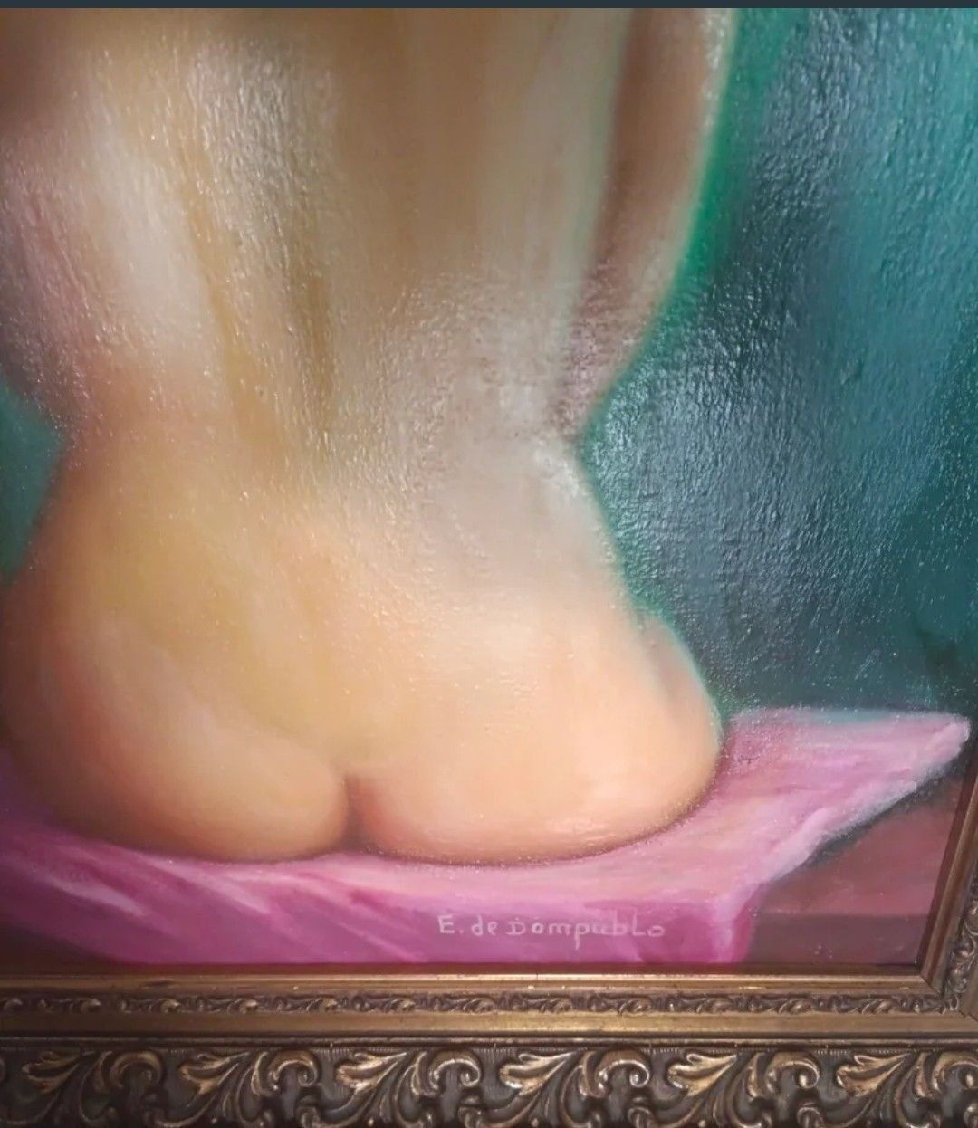 20e-eeuws olieverfschilderij, portret van een naakte vrouw photo Kunst