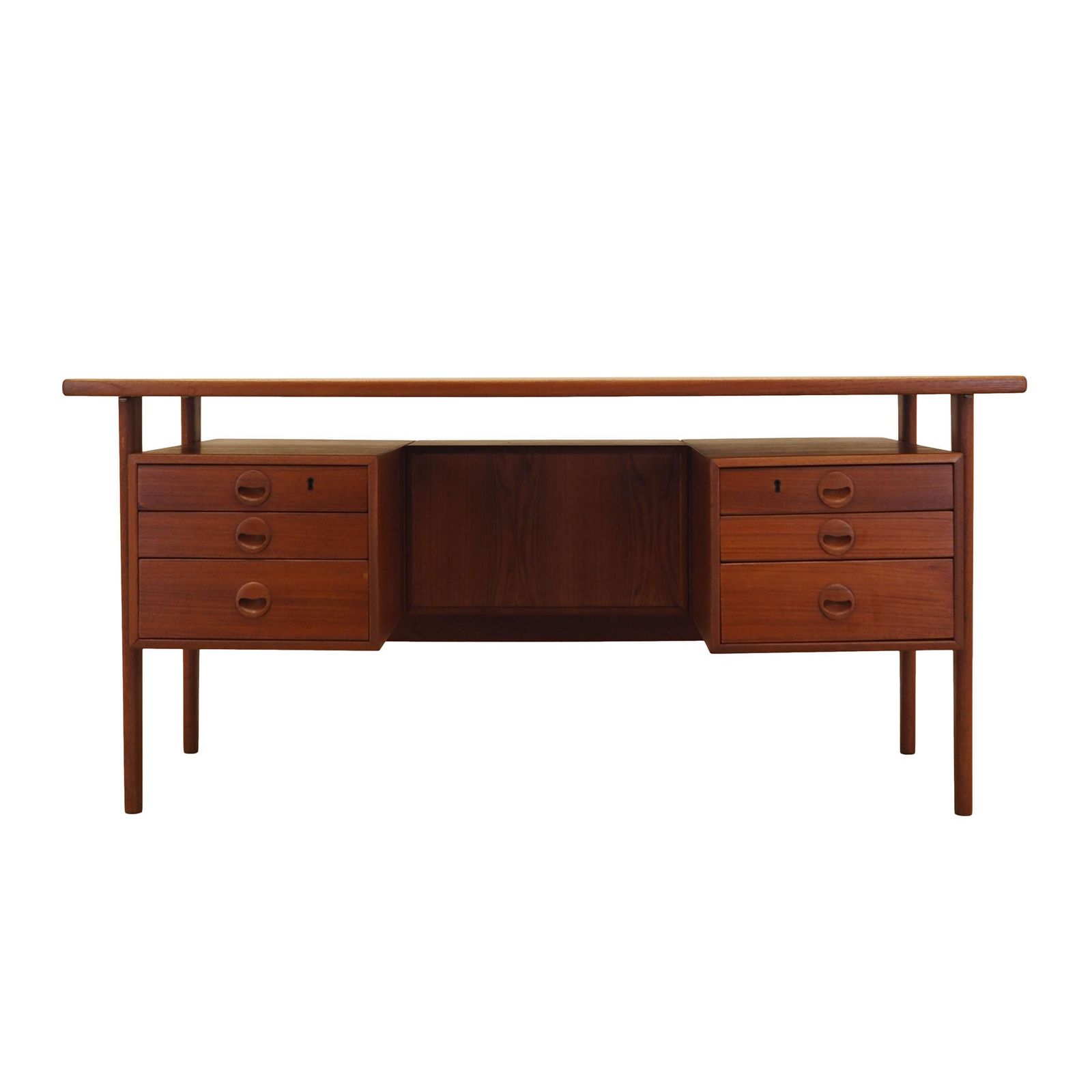 Teakhouten bureau, Deens design, jaren 1970, ontwerper: Kai Kristiansen