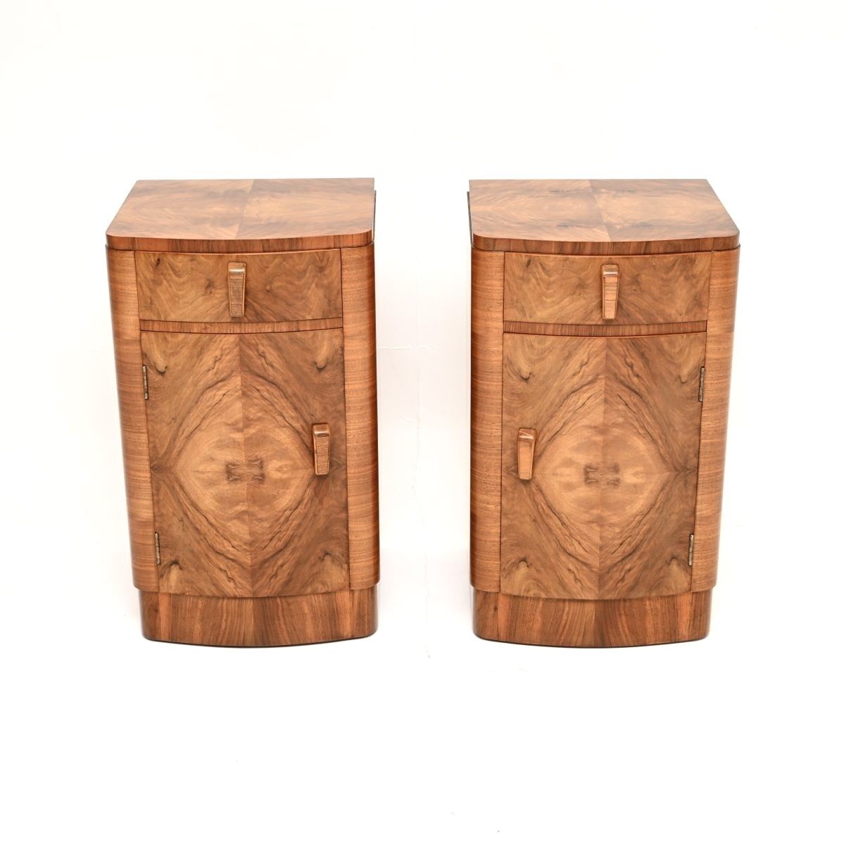 Pair Of Art Deco Walnut Bedside Cabinets photo furniture