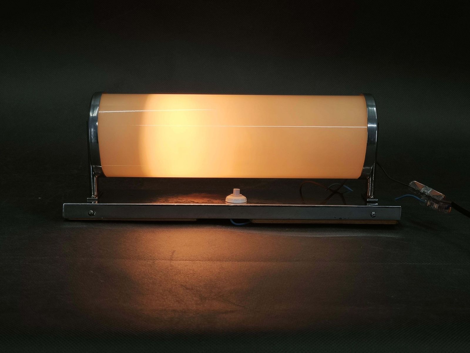 1930s Bauhaus Chrome Wall Light With Cream Opaline Glass, Czechoslovakia photo for sale