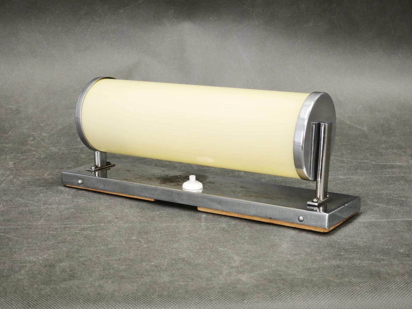 photo furniture 1930s Bauhaus Chrome Wall Light With Cream Opaline Glass, Czechoslovakia