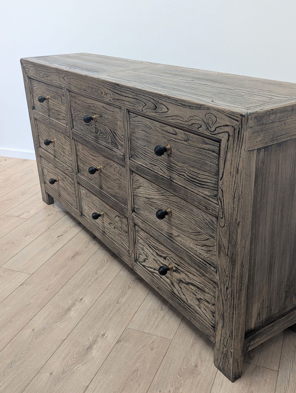 Commode rustique en bois récupéré, 9 tiroirs, livraison disponible, 0353 photo vintage