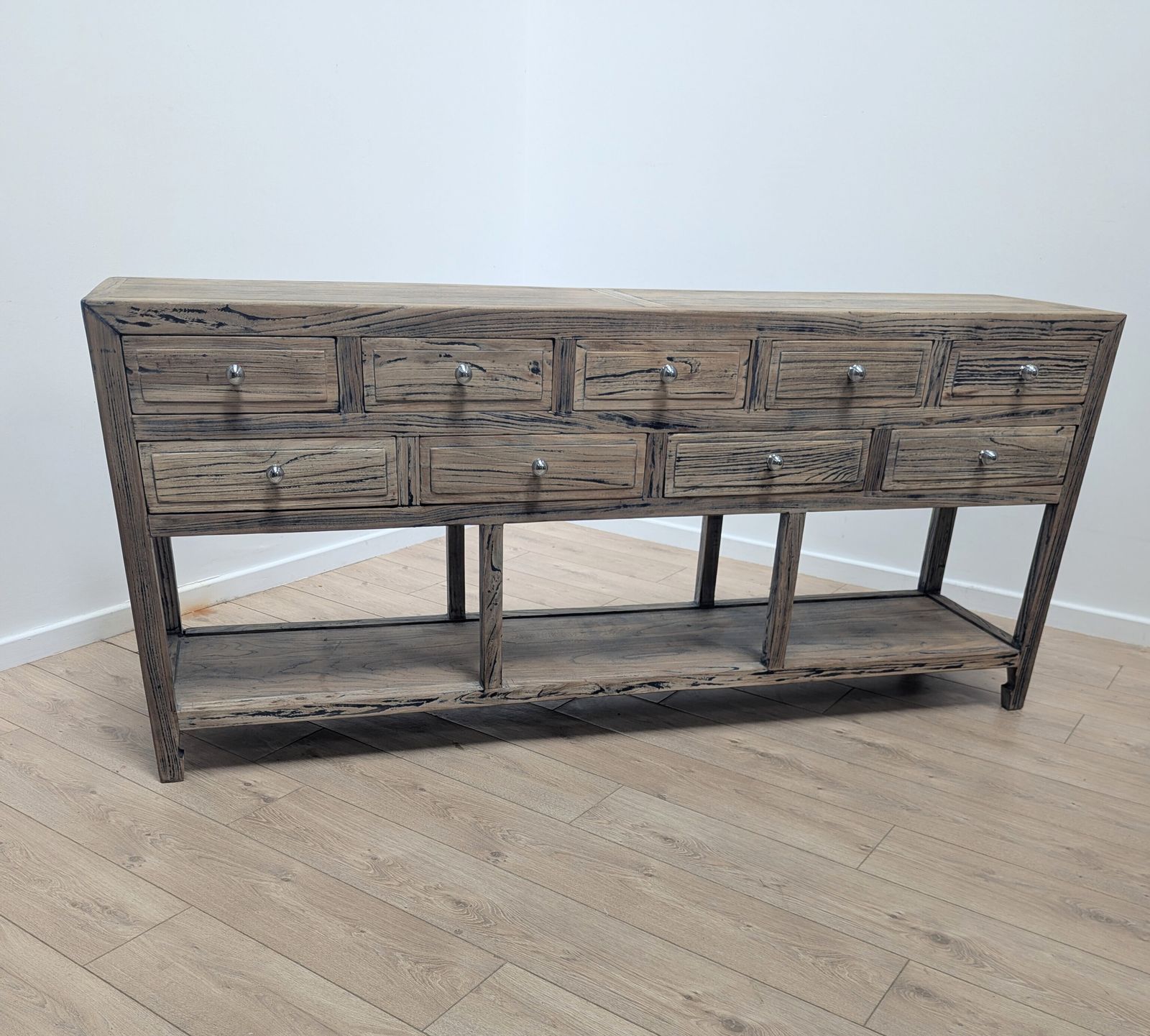 Rustic Reclaimed Bank Of 9 Drawers Sideboard Delivery Available 0354 photo for sale
