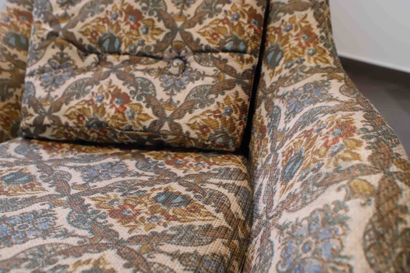 Set Of 2 Vintage High Back Swivel Armchairs With Abstract Upholstery photo Furniture