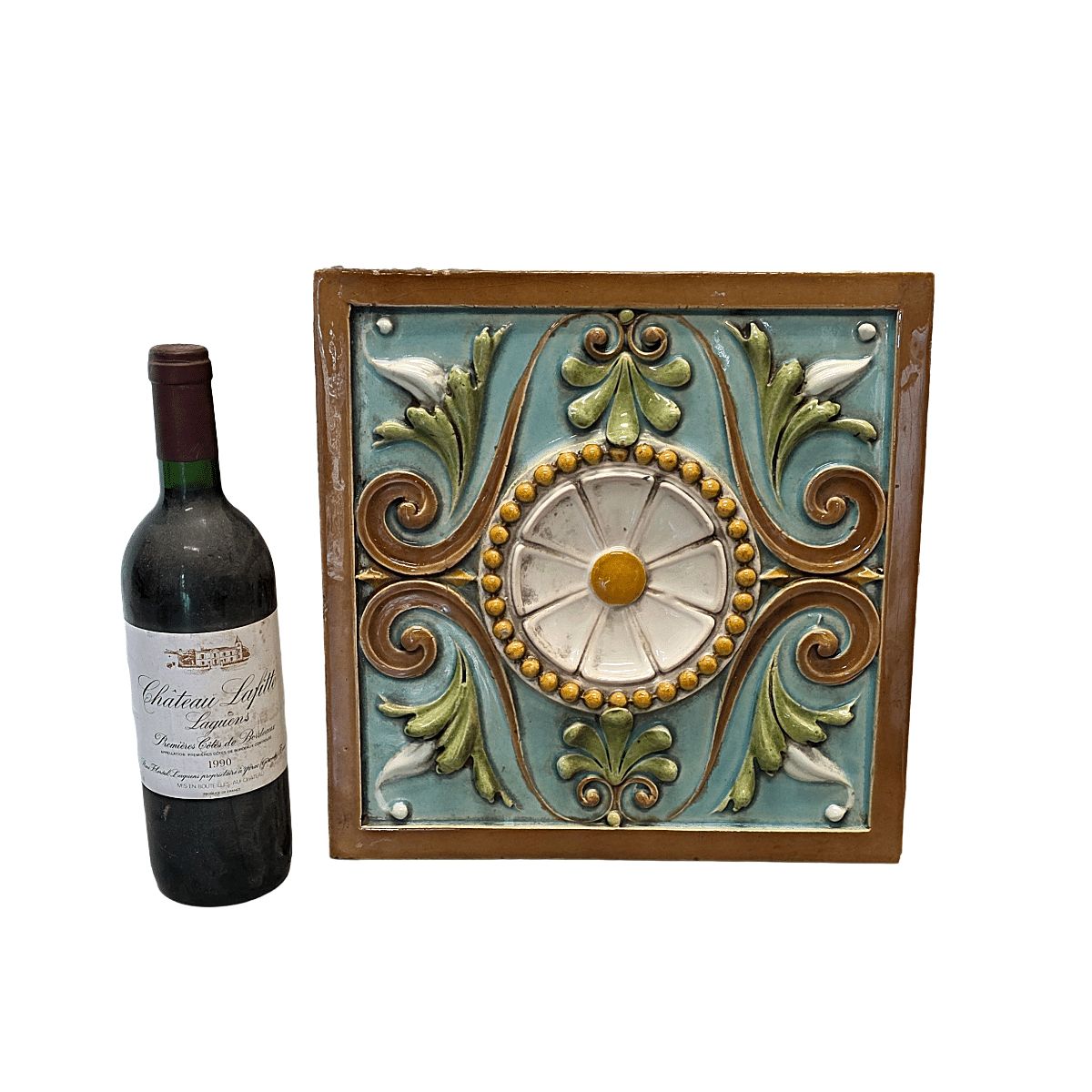 Grande carreau de céramique Art Nouveau français par Émile Müller, vers 1900 photo furniture