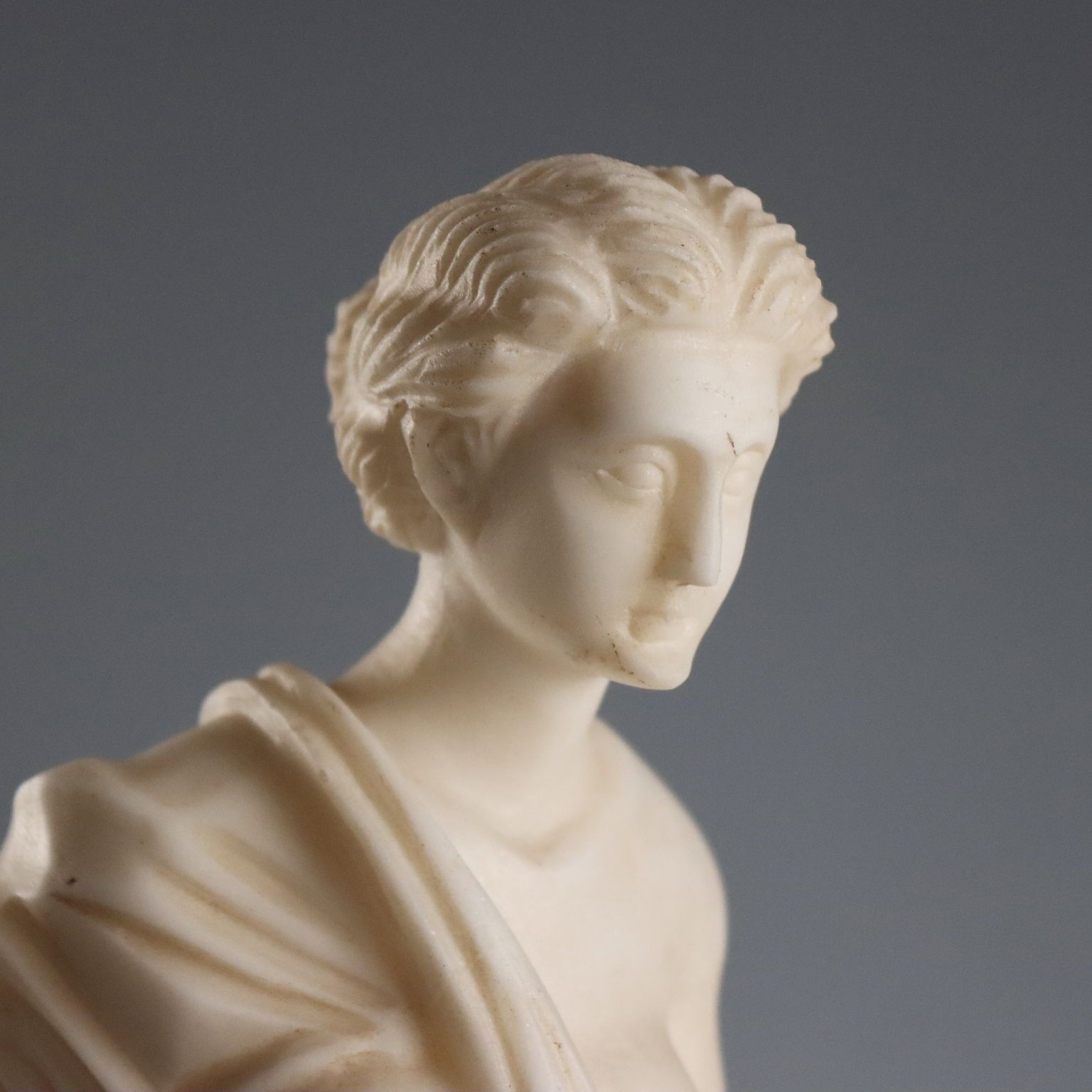 Sculpture Of A Roman Matron White Marble Italy 19th Century photo for sale