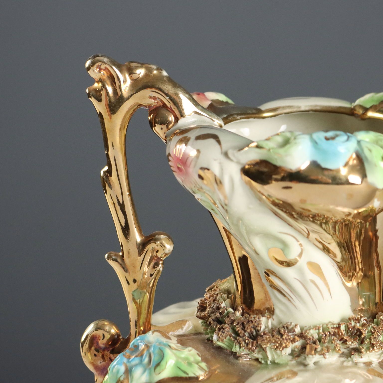 Vintage vazen met borden, Manifattura Capodimonte, Italië, ca. jaren 1950-1960 photo Woonaccessoires
