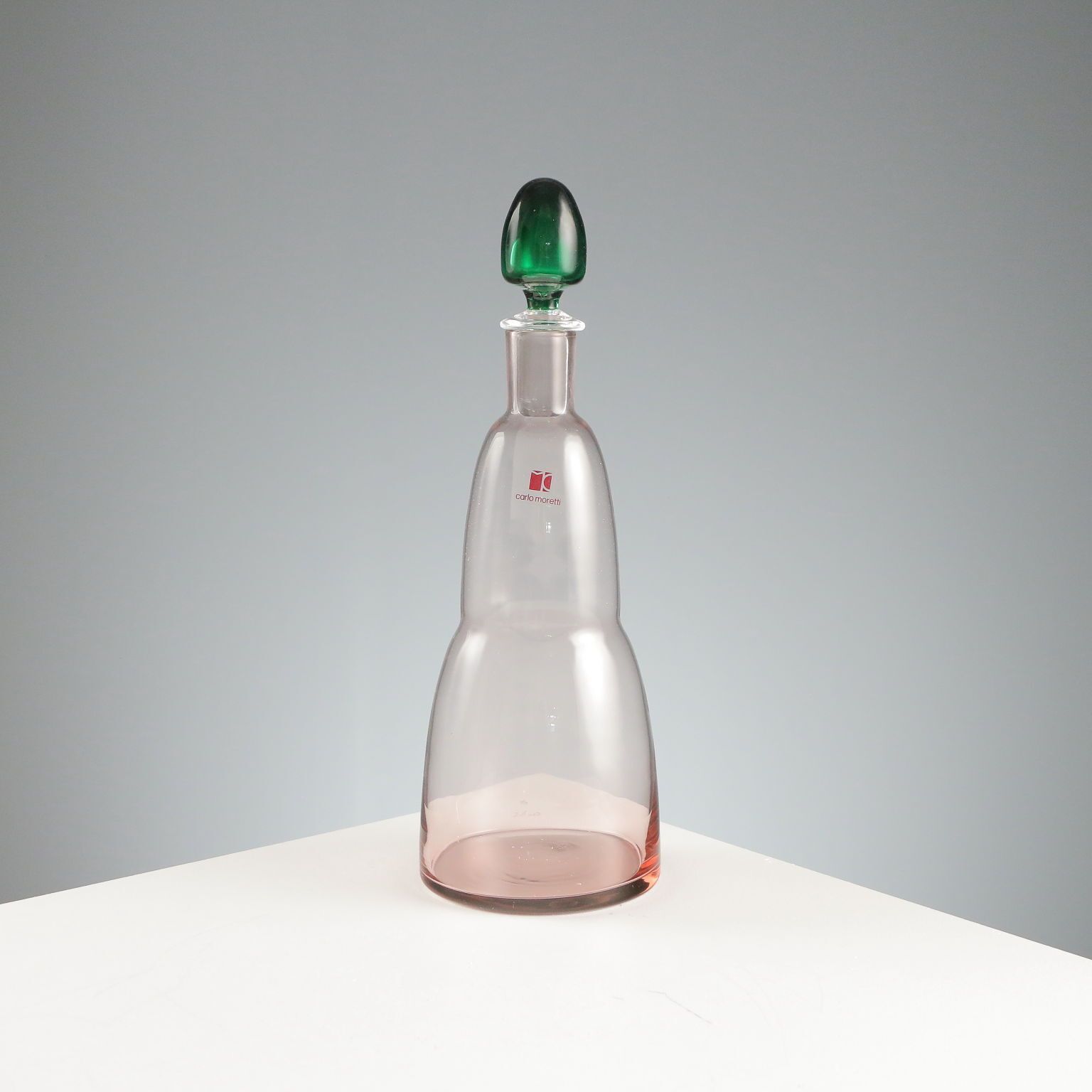 Vintage fles Carlo Moretti Murano Manufacture Italy jaren 1980