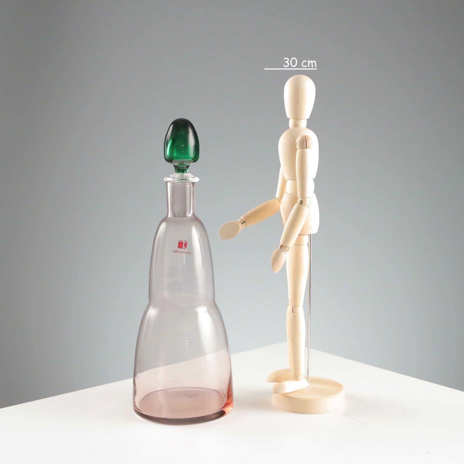 Vintage fles Carlo Moretti Murano Manufacture Italy jaren 1980 photo furniture