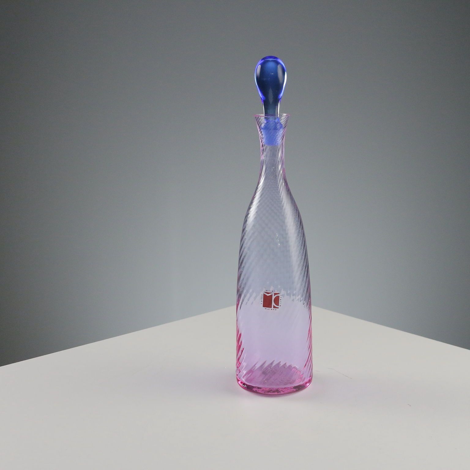 Vintage fles Carlo Moretti Murano glas Italië jaren 1980