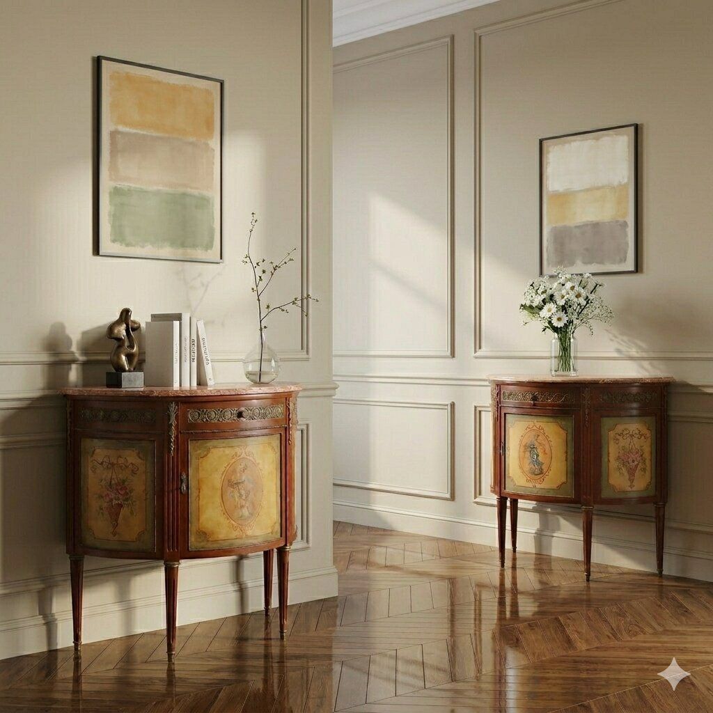 Cupboards Demi Lune Neoclassical Style Mahogany XX Century photo furniture