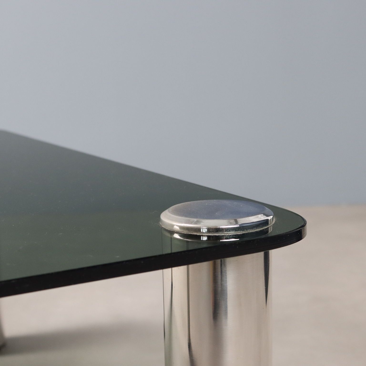 Vintage Coffee Table Chromed Metal Glass Design Italy 1960s 70s photo Furniture