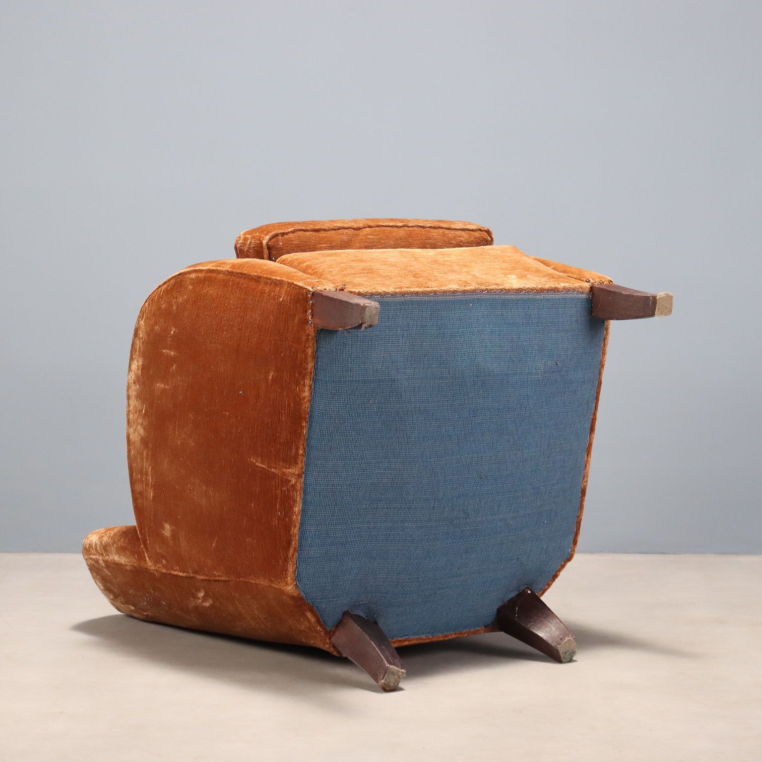 Furniture Vintage Armchair Velvet Design Italy 1940s 1950s photo