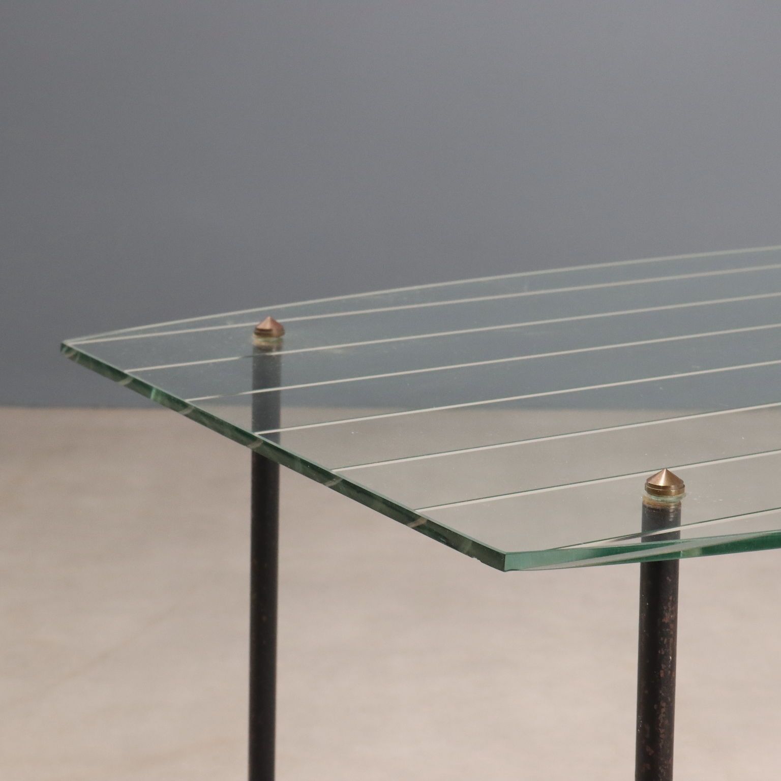 Vintage Salontafel Jacques Hitier Metaal Glas Design jaren 1950 photo 1100.0