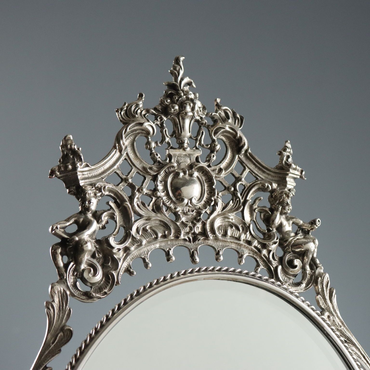 Miroir vintage en métal et verre, Italie, XXe siècle photo for sale