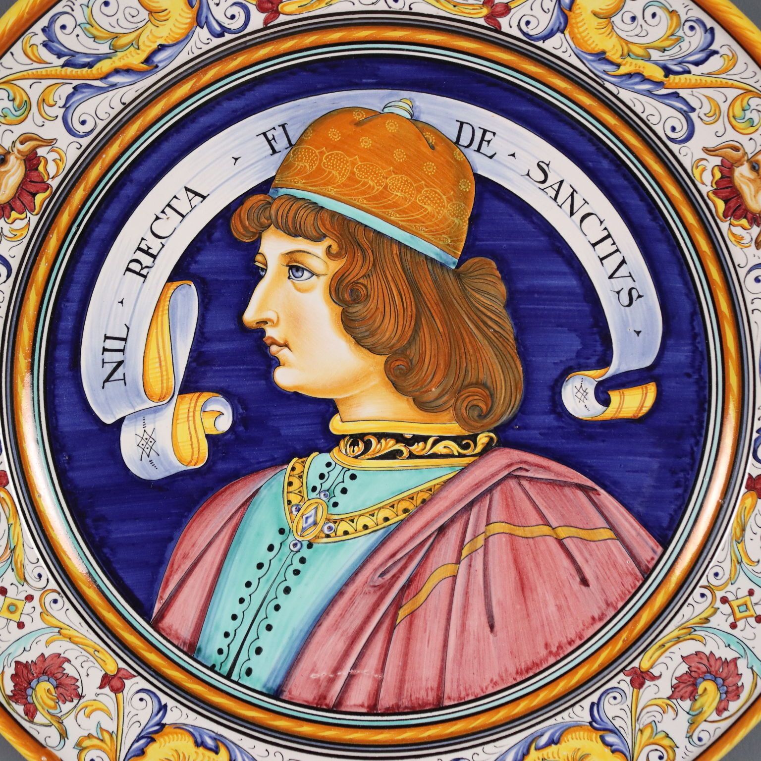 Vintage Plate Majolica Of Deruta F.Lli Mari Italy XX Century photo for sale