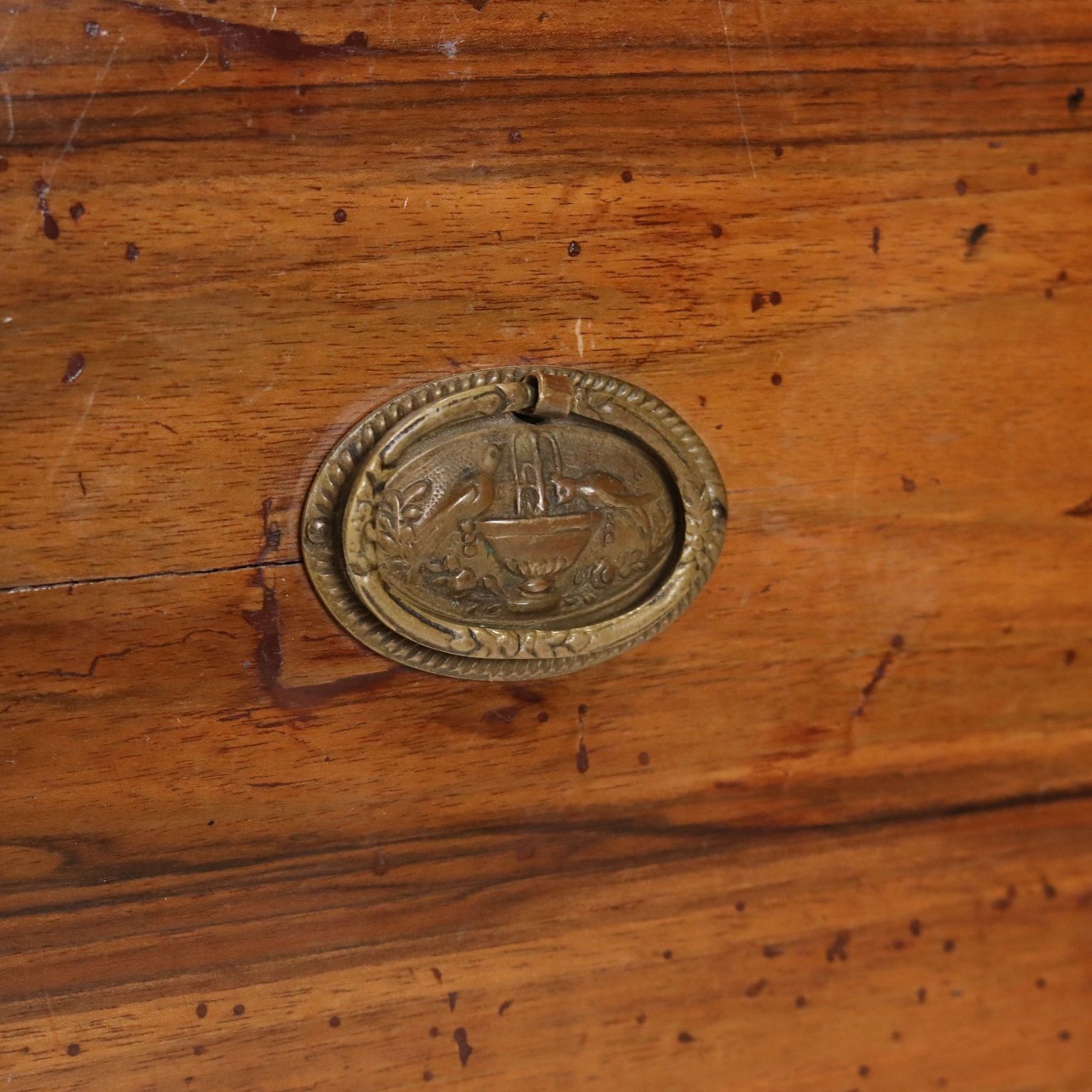 Bureau Directoire d'époque en noyer, 5 tiroirs, Italie, XIXe siècle photo vintage
