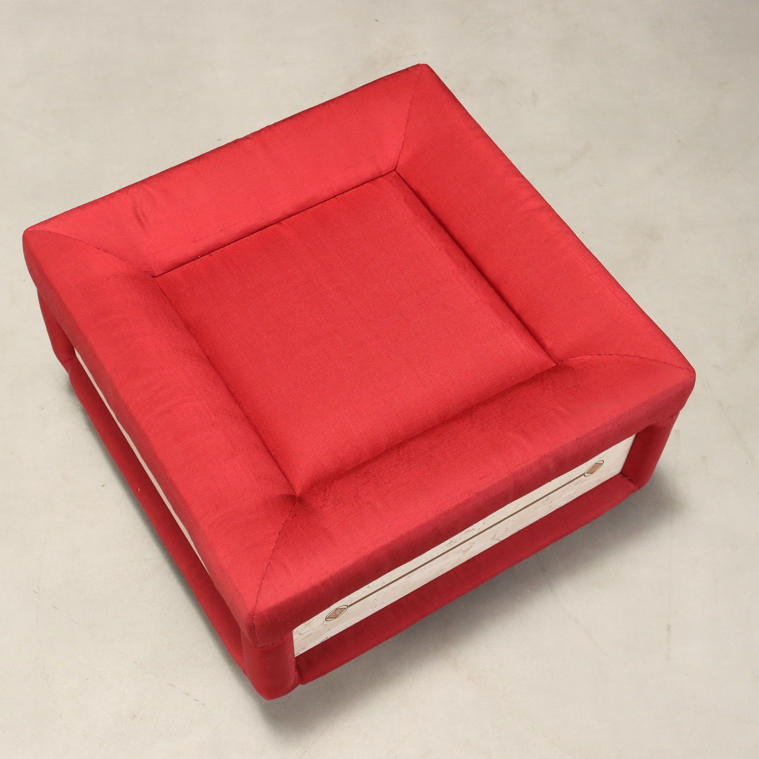 Vintage Pouf Stof Faux Marbre Italië jaren 1950 1960 photo vintage
