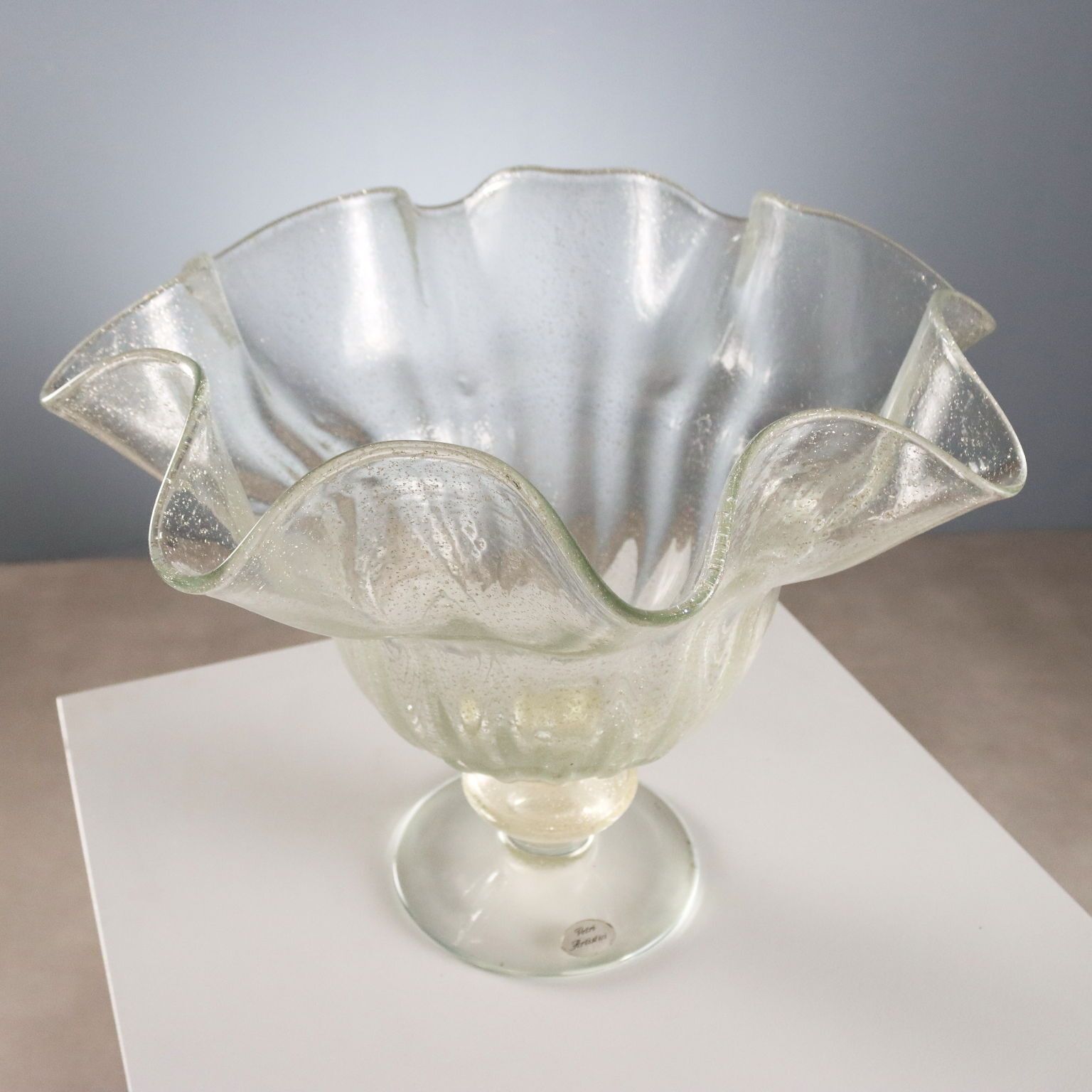 Pièce centrale vintage en verre d'art de Murano, Italie, années 1980-1990 photo vintage