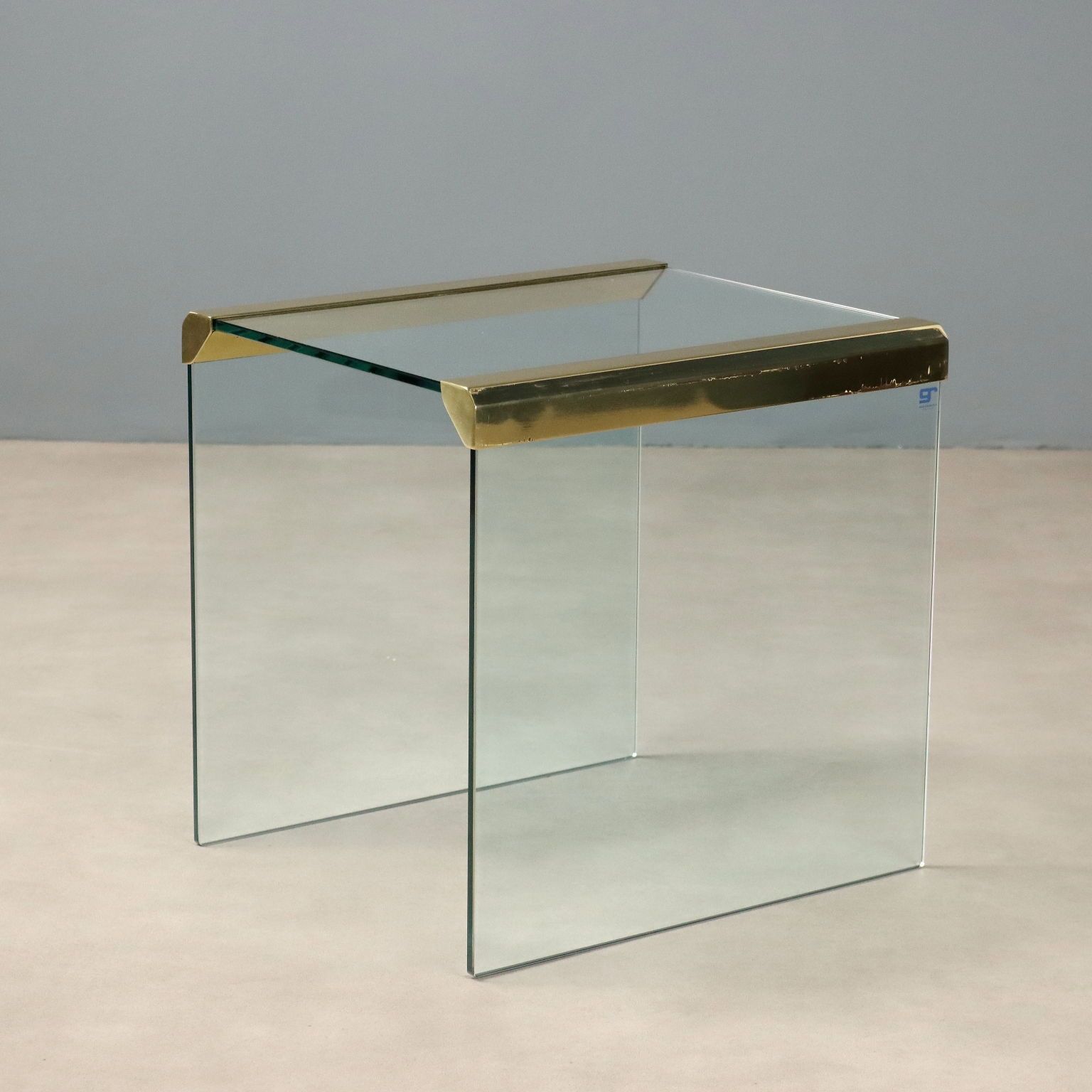 Table basse vintage Gallotti E Radice en verre, années 1960