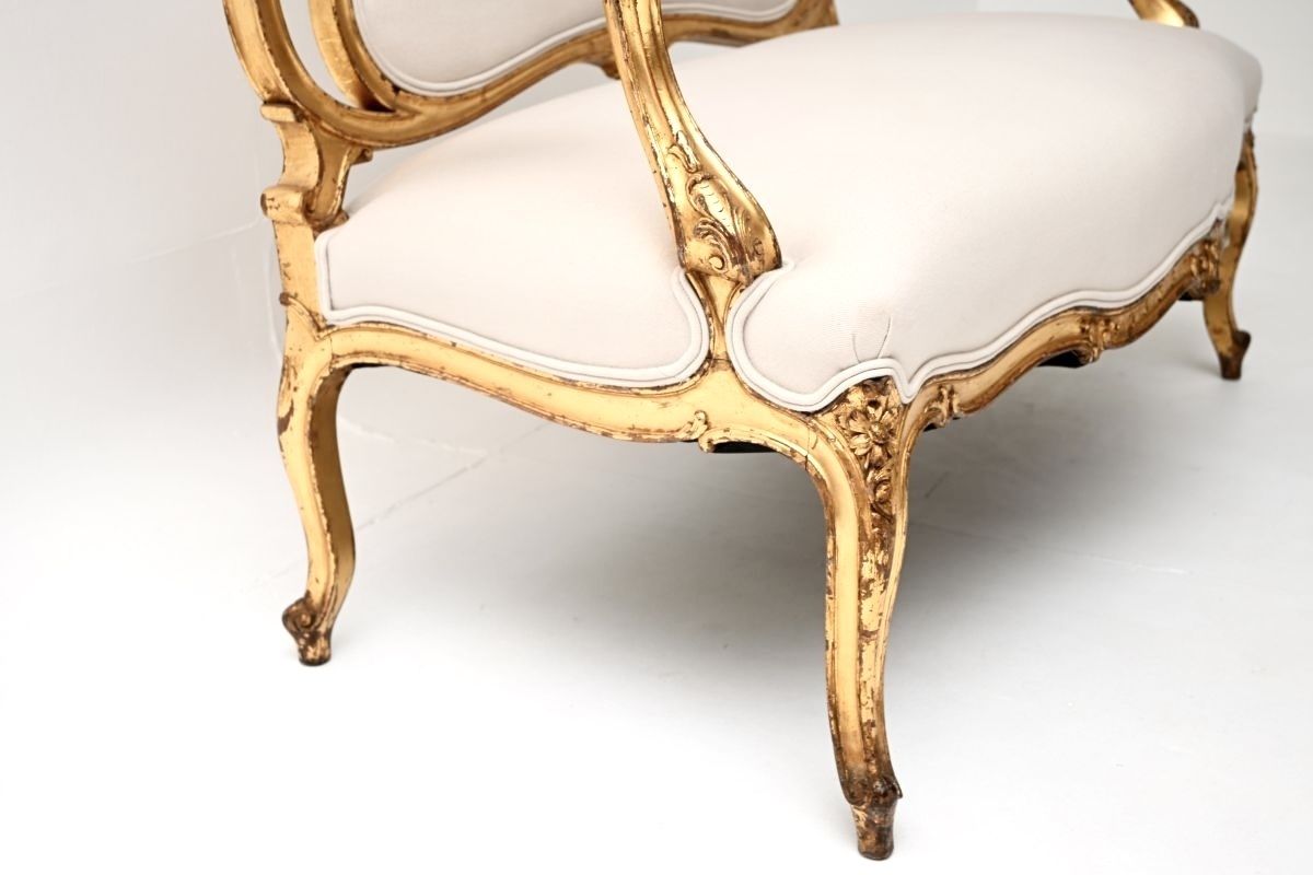 Antique French Carved Gilt Wood Settee photo buy