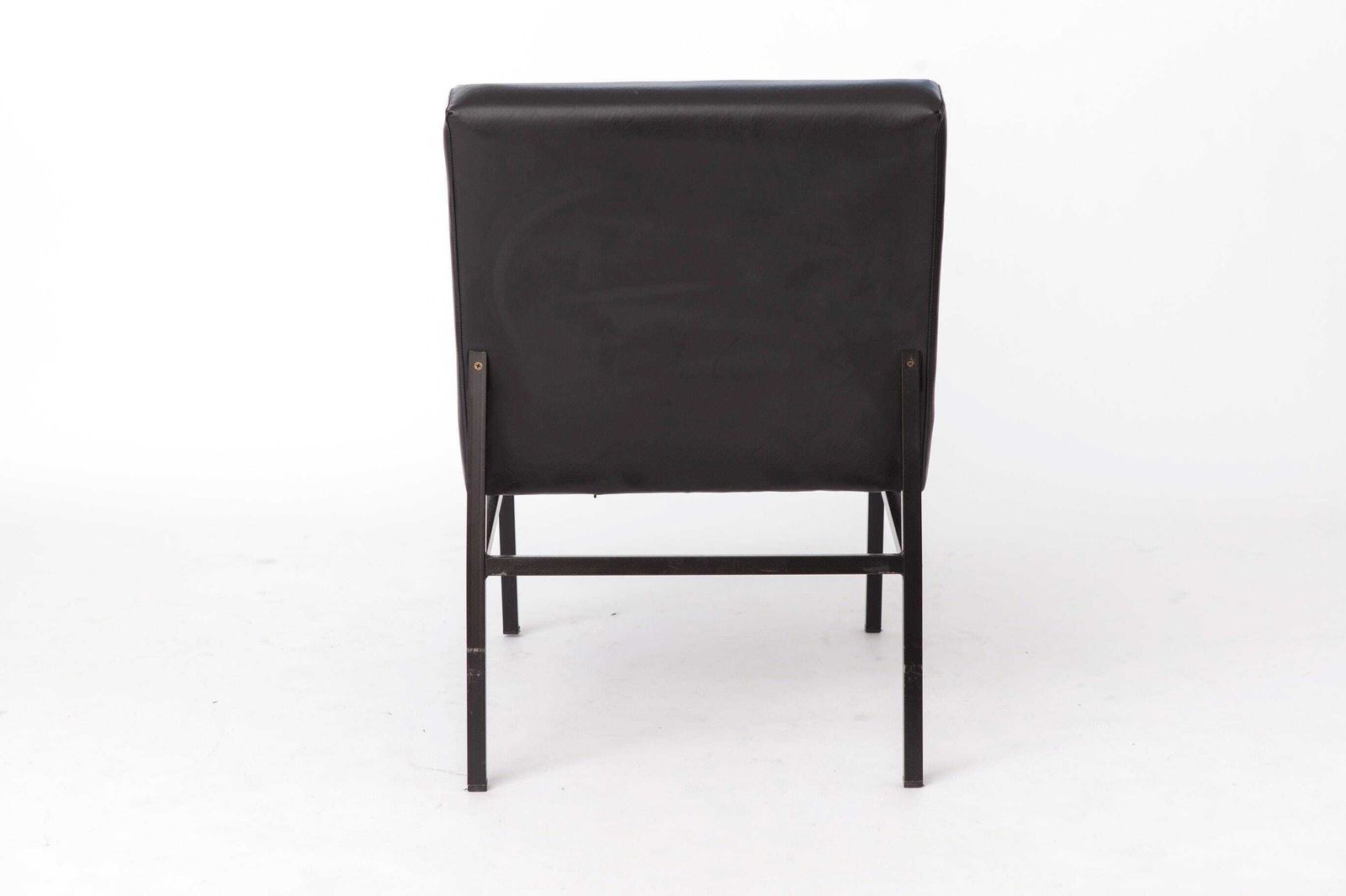 1 Of 4 Vintage Stol Kamnik Lounge Chair, Bauhaus Style, Black Faux Leather, Slovenia 1960s photo buy