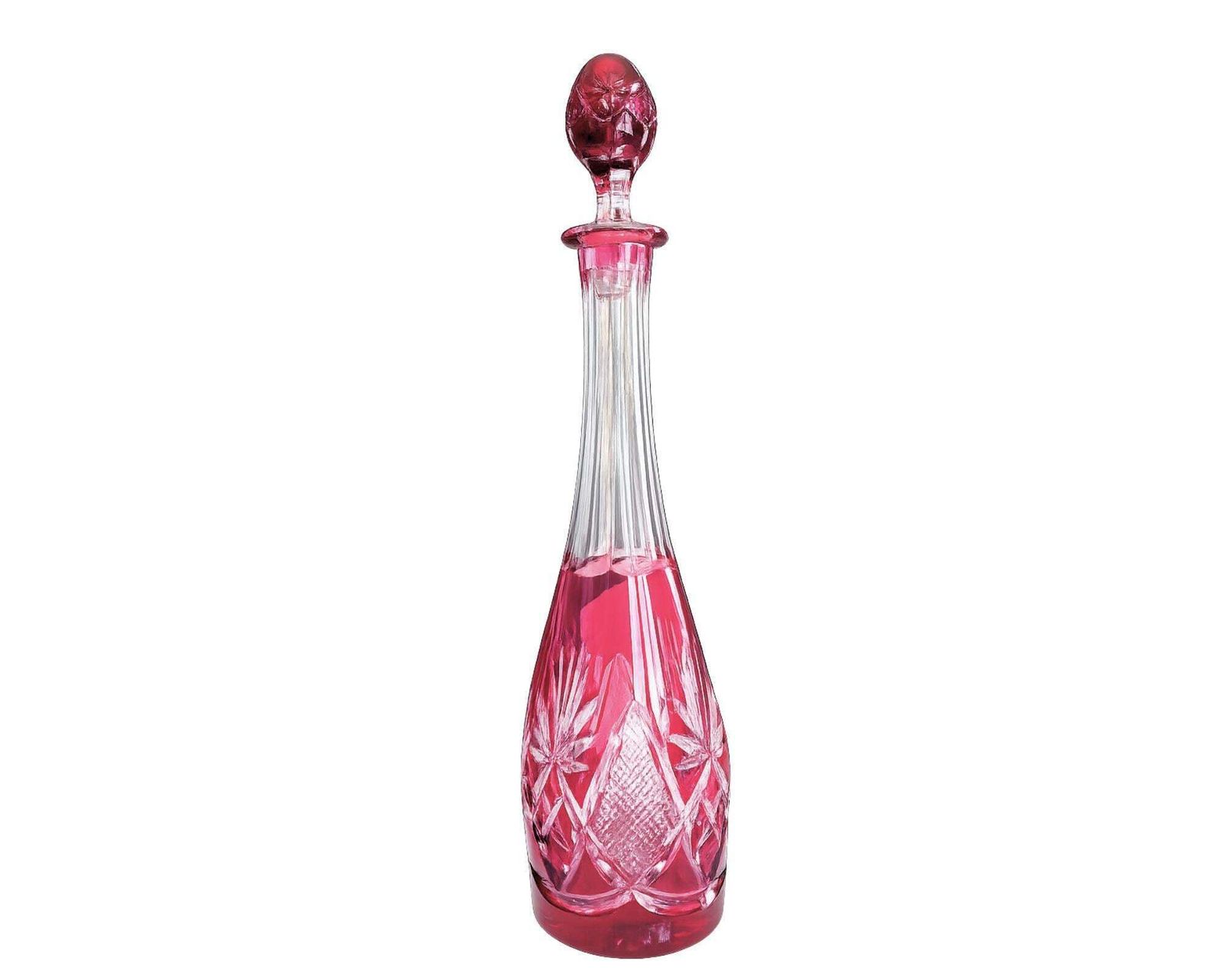 Carafe en cristal Val Saint Lambert | Berncastel | Rouge cranberry photo vinterior