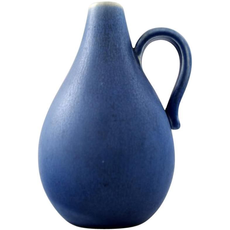 Rörstrand Pitcher In Ceramics, Beautiful Glaze In Shades Of Blue