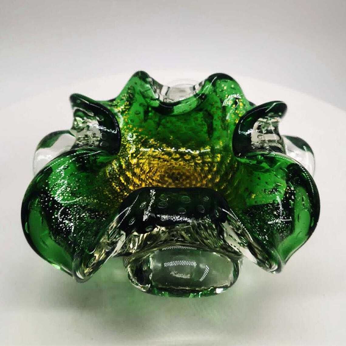 Cendrier ou vide-poche en verre de Murano, années 1960. Fabriqué en Italie. photo vinterior