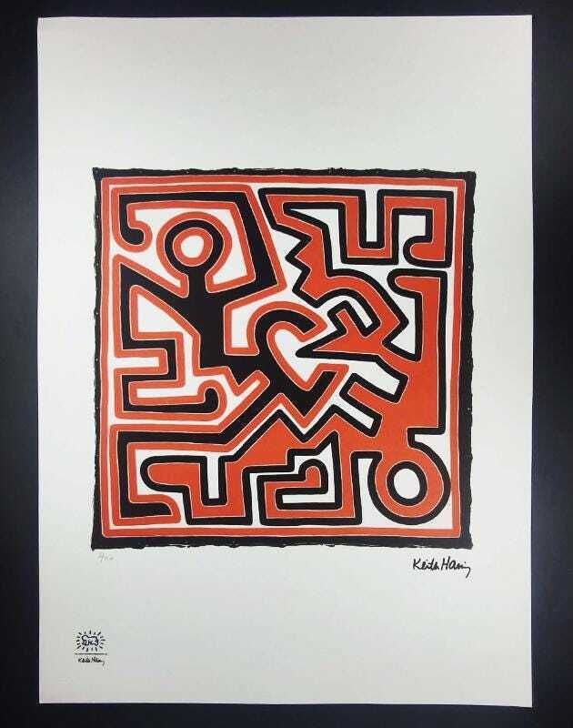 Lithographie en édition limitée Keith Haring, numérotée au crayon, années 1990.