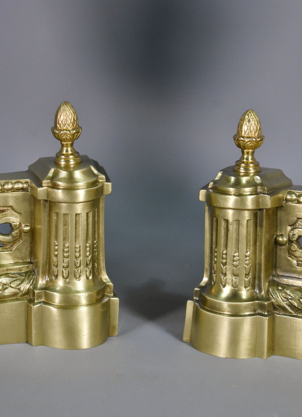 Paire de chenets français en bronze, Napoléon III, XIXe siècle photo vinterior