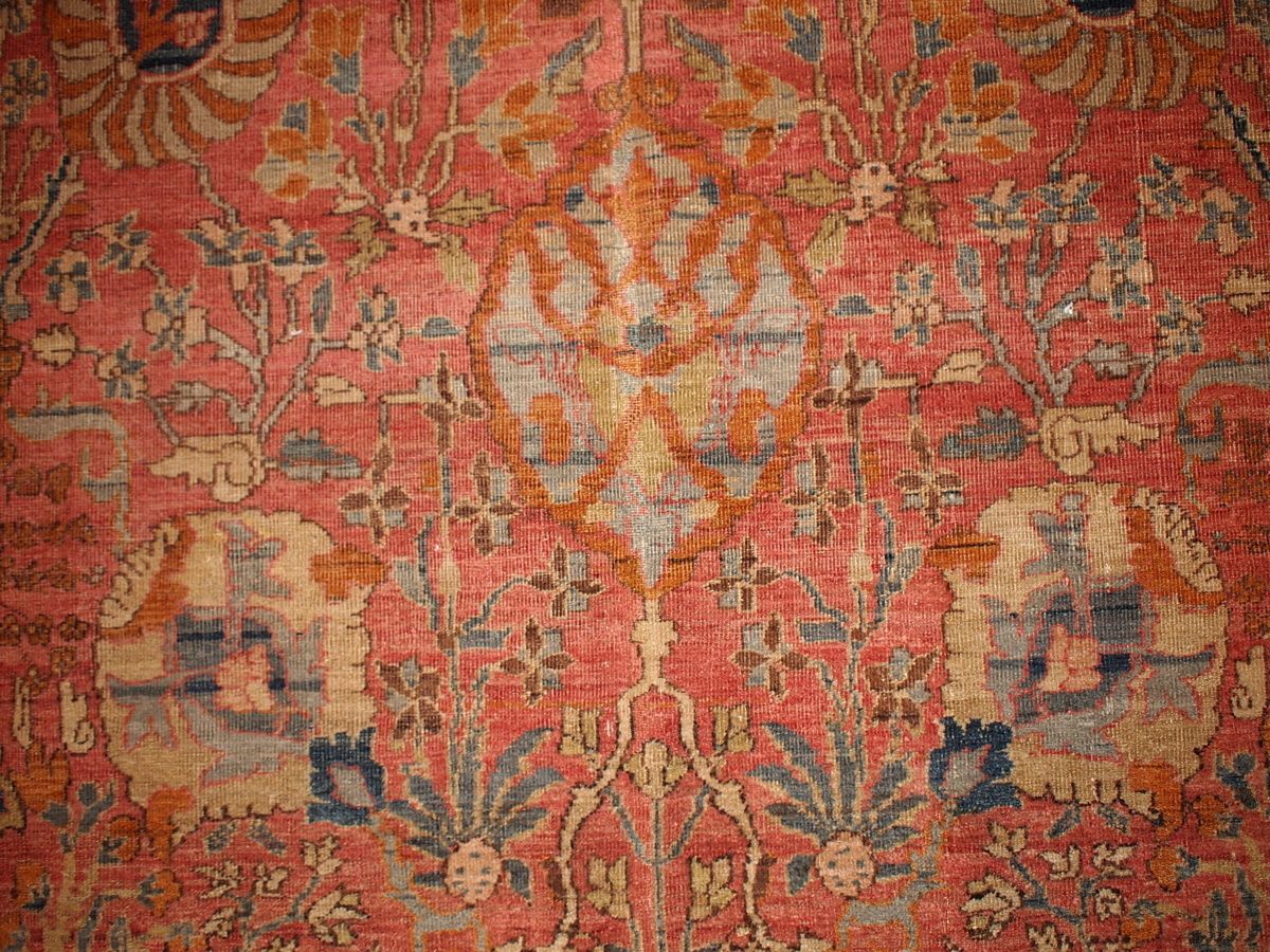 Tapis indien d'époque Loristan fait main, 5.8' x 8.8' (176 cm x 268 cm), années 1880 photo for sale