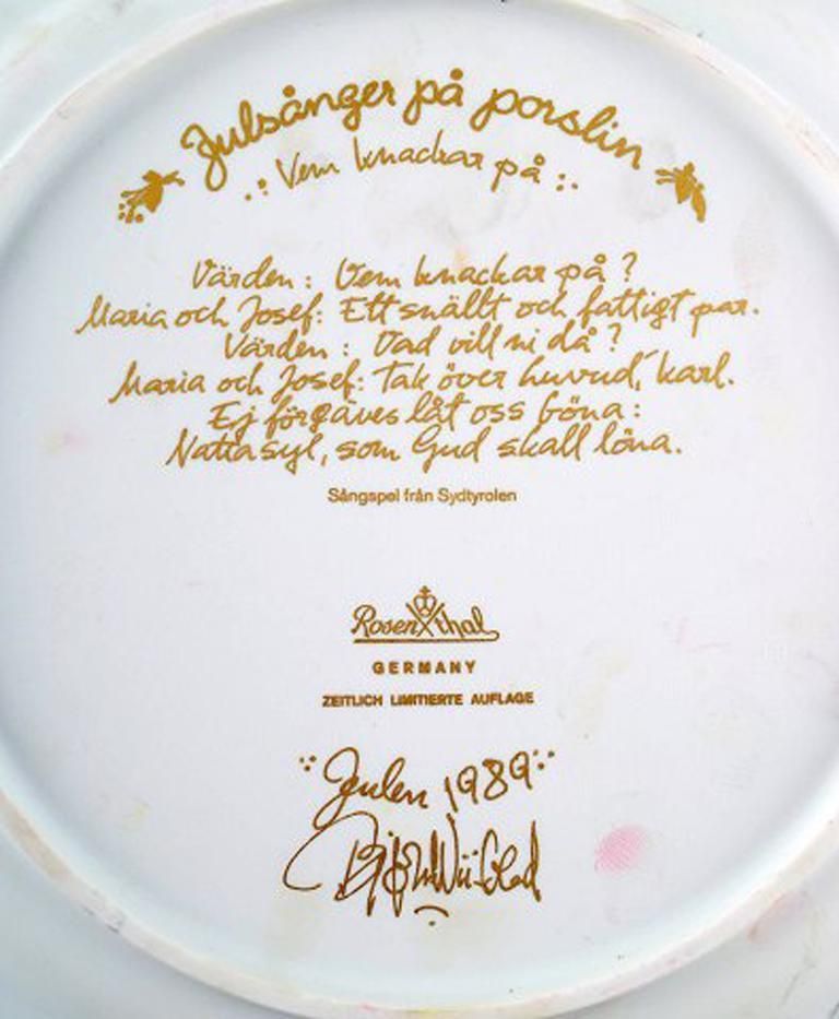 Bjørn Wiinblad For Rosenthal, Christmas Plate In Porcelain From 1989 photo Home Decor
