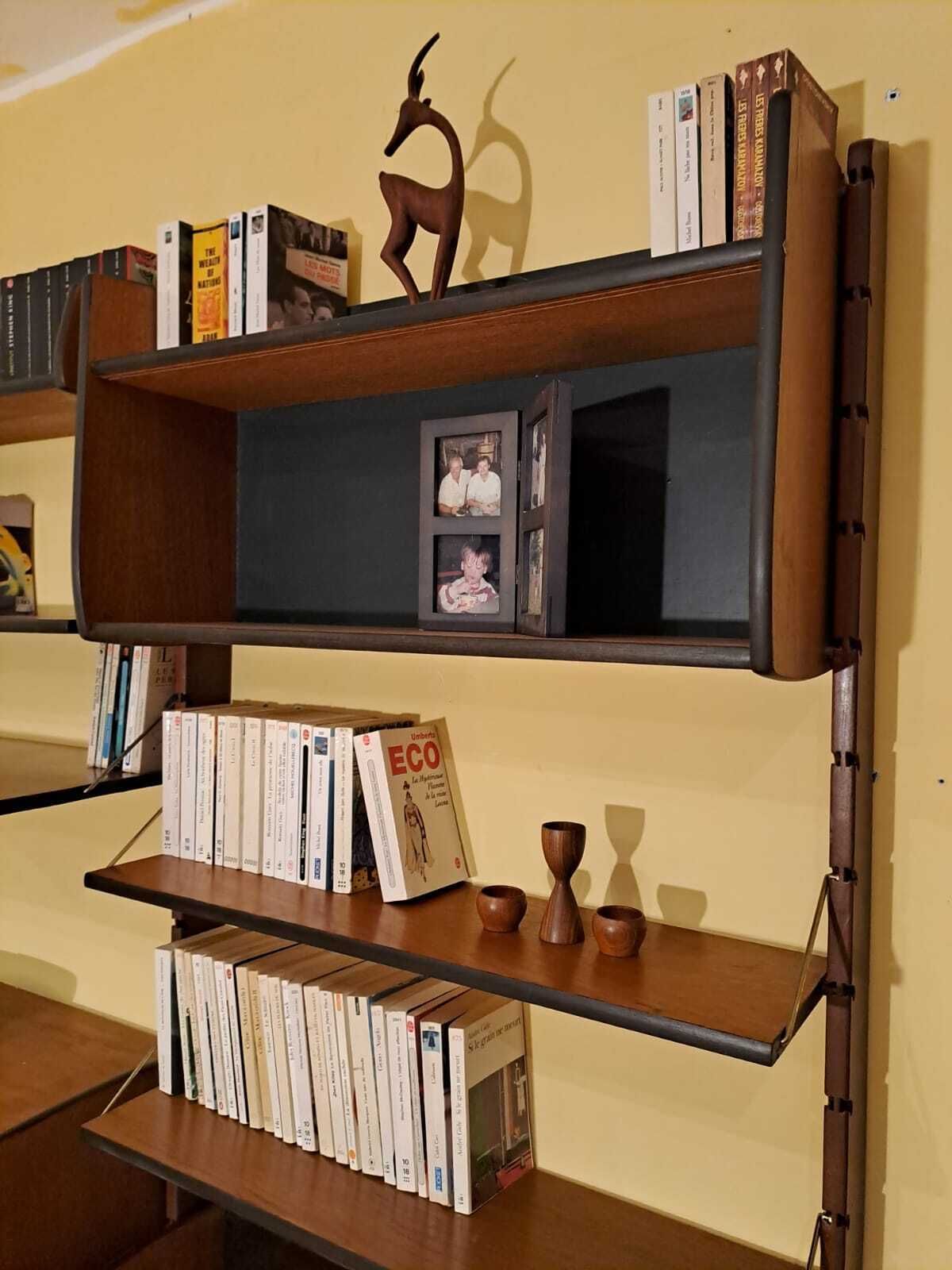 photo vintage Ergo Freestanding Shelving Unit With Secretary Cabinet, Scandinavian Mid Century 1960s
