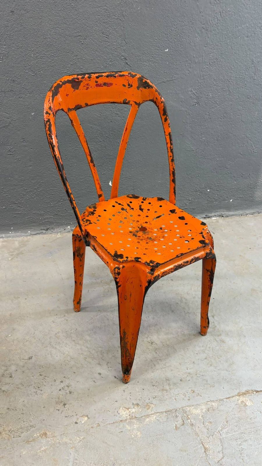 photo buy Set van 6 industriële metalen eetkamerstoelen van Joseph Mathieu, gelakt staal, jaren 1920, Frankrijk
