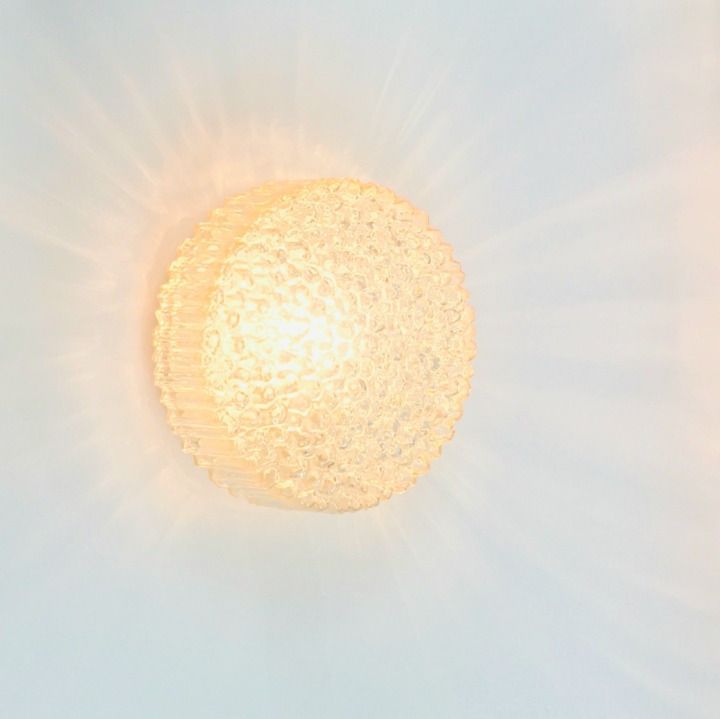 Mid-Century Amber Bubble Glas Wandlamp van Helena Tynell voor Limburg, Duitsland, jaren 1970 photo 290.0